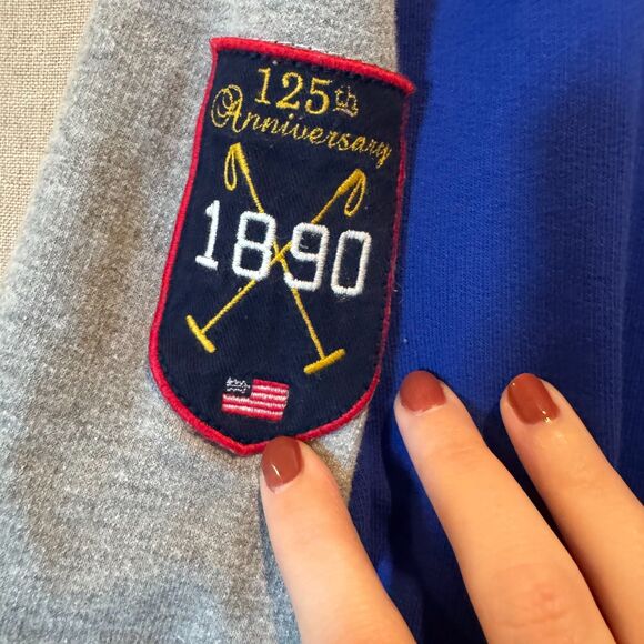 us polo assn 125th anniversary varsity jacket blue grey bomber medium - Picture 3 of 13